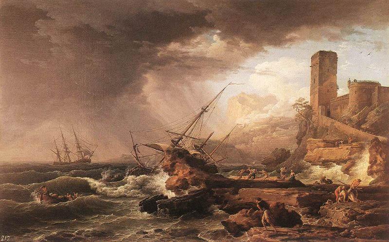 Claude-joseph Vernet Storm with a Shipwreck oil painting image